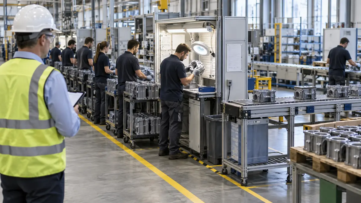 Operations leader observing the constraint in an industrial production flow